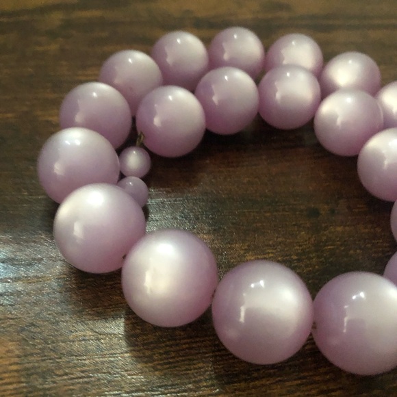 🖤Vintage lilac purple moonglow large beaded choker necklace midcentury - Picture 7 of 10